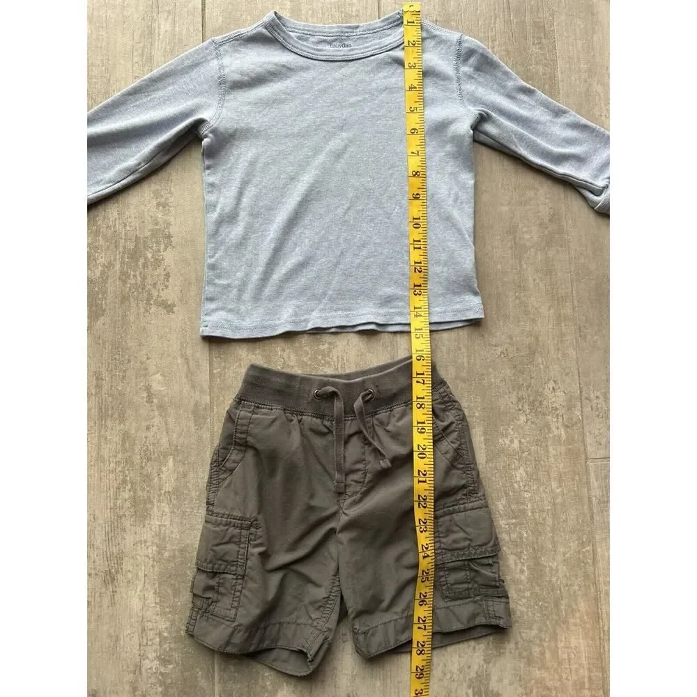 Baby Gap Toddler Boys 2 Piece Outfit Set Casual Shirt & Cargo Shorts 18-24m